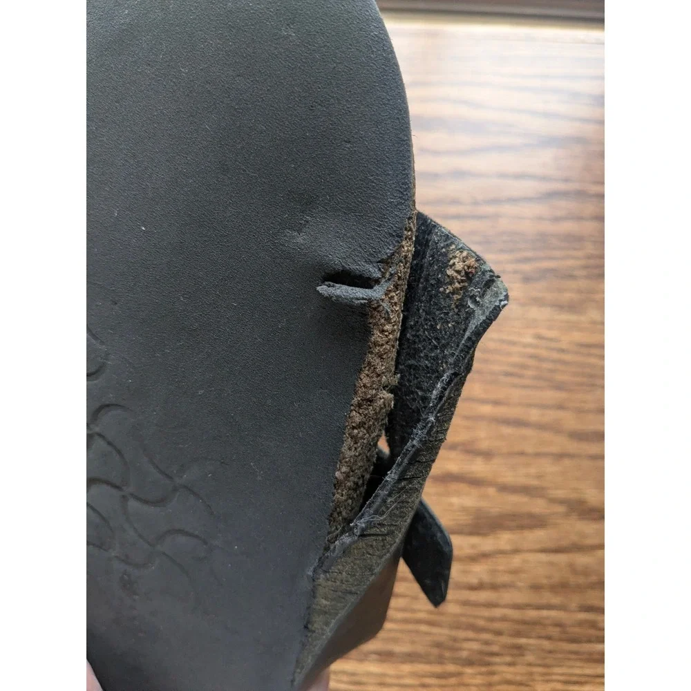 Birkenstock Arizona Black Birko-Flor Two Strap Buckle Sandals For Repair M8